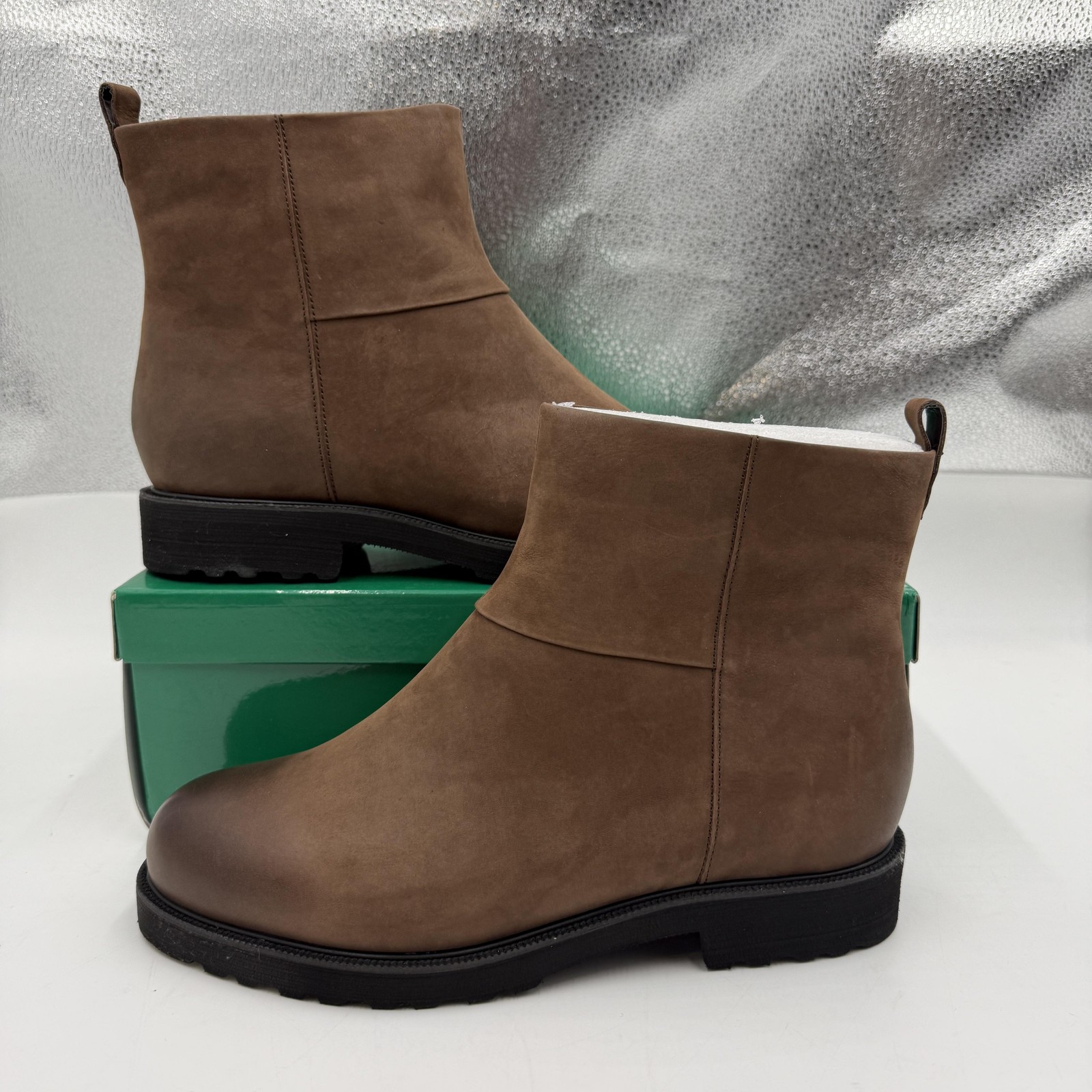 David Tate Damila Boots Brown, Nubuck Ankle Block Heel Booties Women\'s Size 10 W