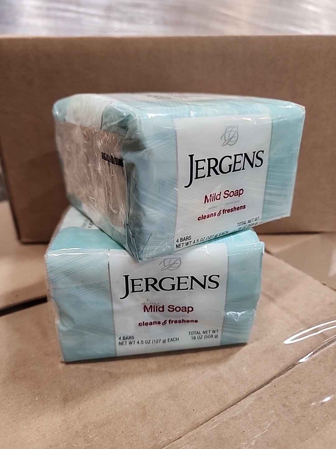 8x Lot Jergens Mild Soap 4.5 Oz Bars W/ Tallow & Tallowate (2x Pack of 4 Bars) 8x Lot Jergens Mild Soap 4.5 Oz Bars W/ Tallow & Tallowate (2x Pack of 4 Bars)