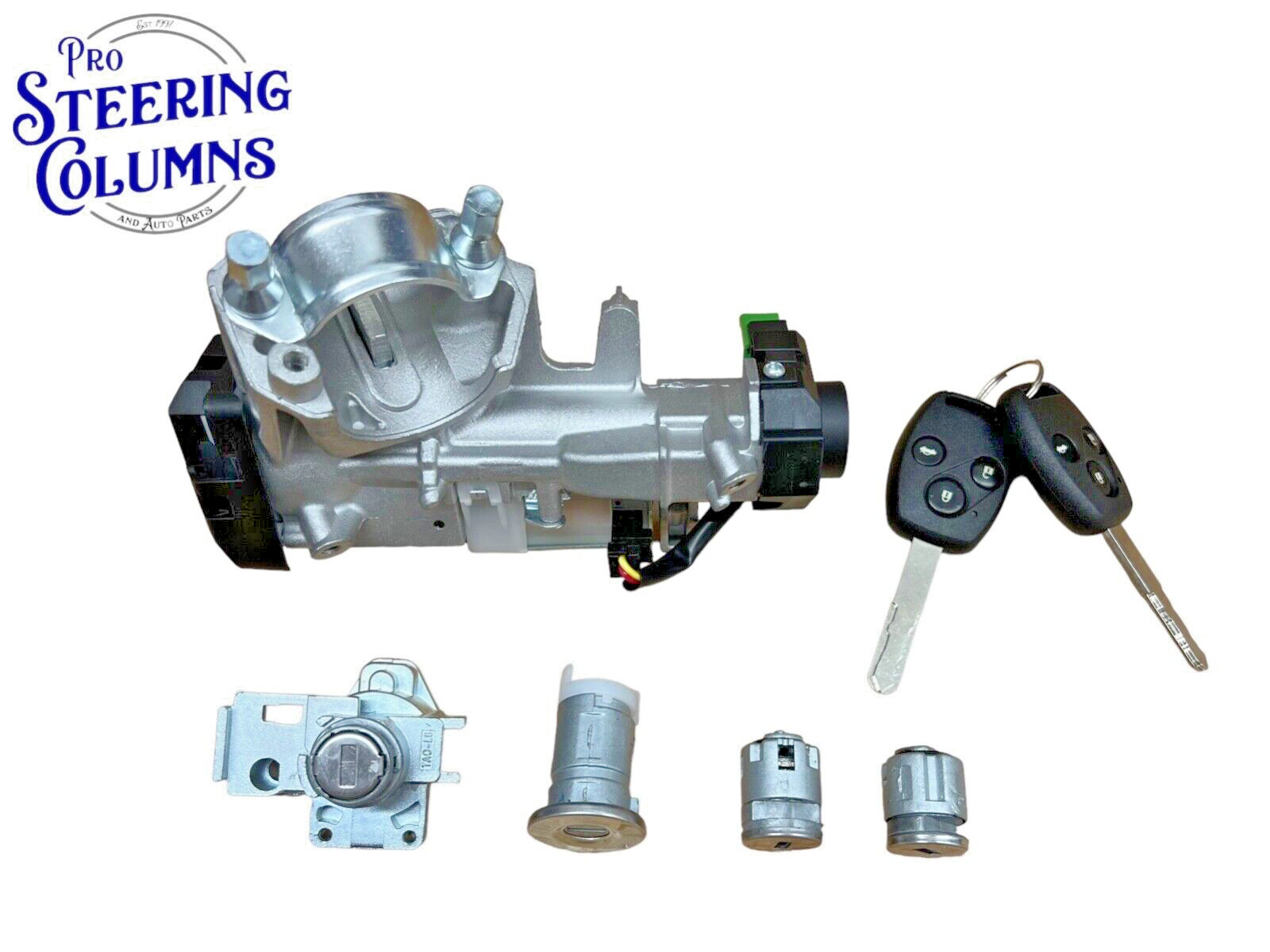FITS 08-12 ACCORD IGNITION & DOOR LOCK CYLINDER SWITCH ASSEMBLY SET 2 KEYS NEW