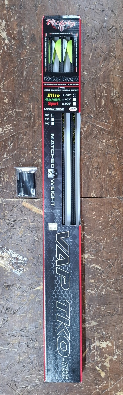 6pk - Victory VAP TKO Elite Arrows - Factory Fletched 300 Spine