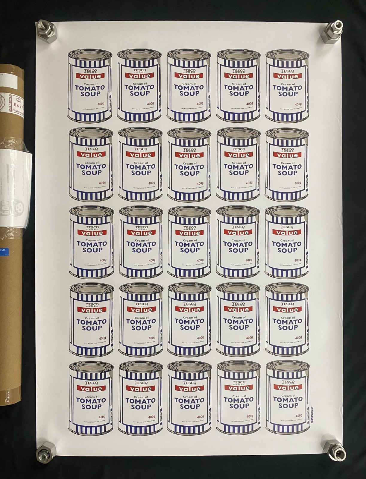 Banksy Tesco Value Tomato Soup Cans Lithograph COA 2017 Banksy Tesco Value Tomato Soup Cans Lithograph COA 2017