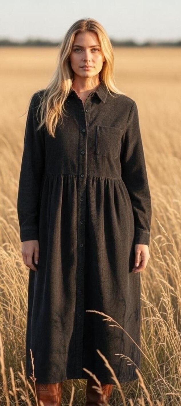 VTG Eddie Bauer Womens Dress Black Corduroy Maxi Cabin Core Cottage Heritage Lg VTG Eddie Bauer Womens Dress Black Corduroy Maxi Cabin Core Cottage Heritage Lg