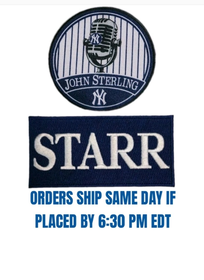 New York Yankees John Sterling Memorial Jersey Patch & Starr Insurance Ad Patch