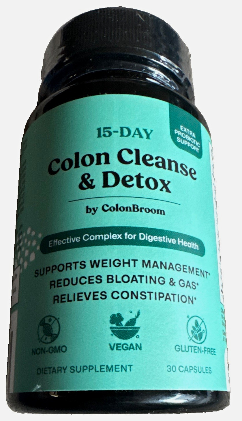 ColonBroom 15-Day Colon Cleanse & Detox Vegan Gluten-Free Non-GMO 30 Caps