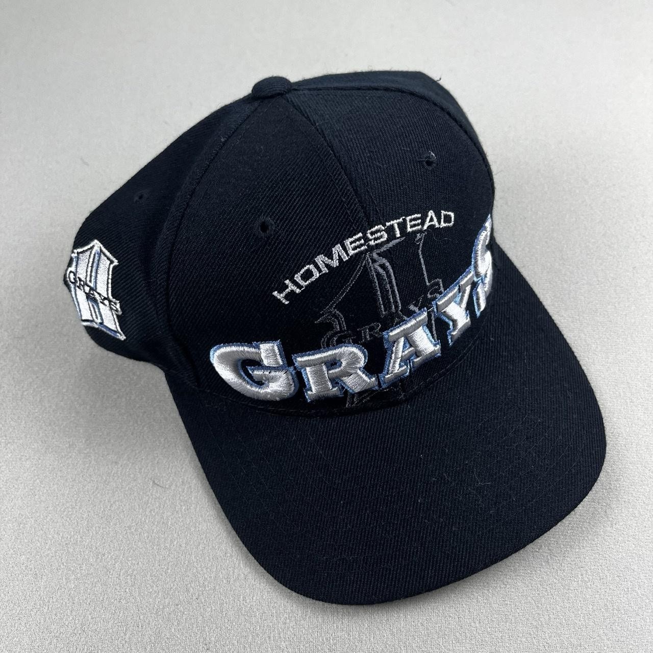 Vintage Homestead Grays Hat Cap Strapback Black Negro Leagues Baseball NLBM 90s