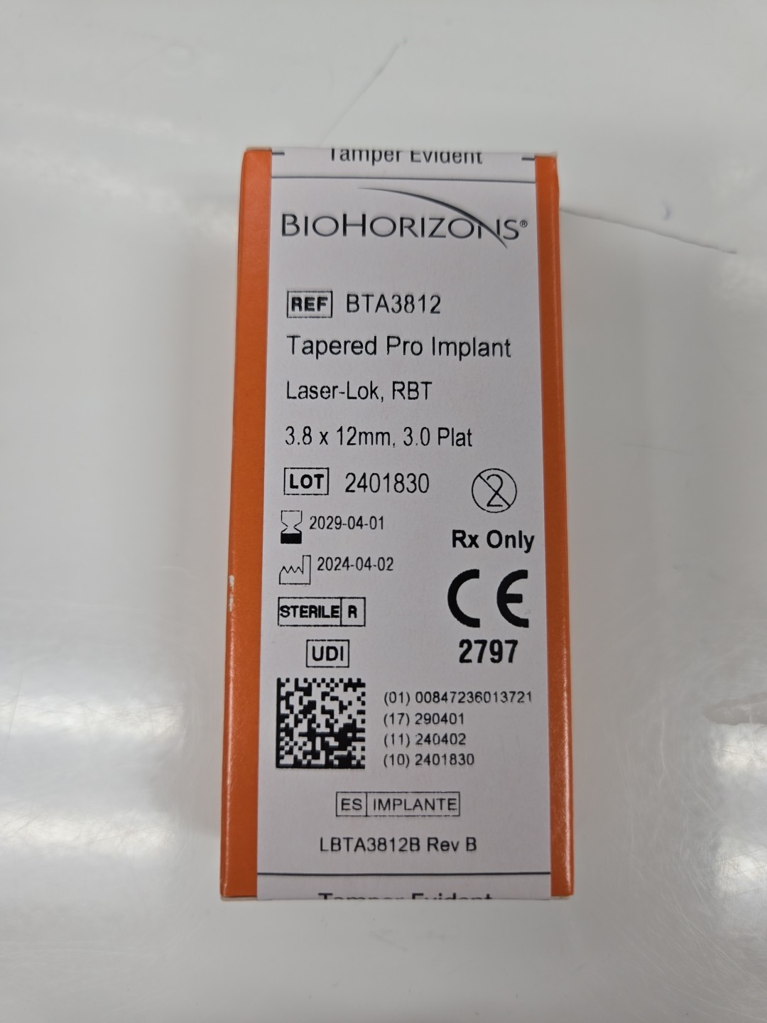 New BioHorizons Tapered Pro Implant - 3.8 x 12mm