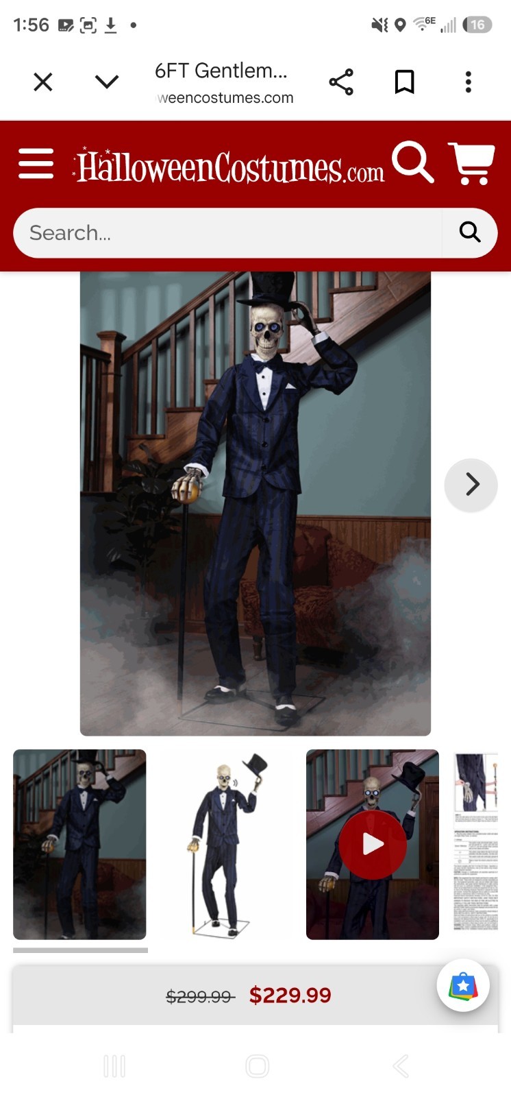 6 FT ANIMATED GENTLEMAN SKELETON ANIMATRONIC HALLOWEEN DECORATION 6 FT ANIMATED GENTLEMAN SKELETON ANIMATRONIC HALLOWEEN DECORATION