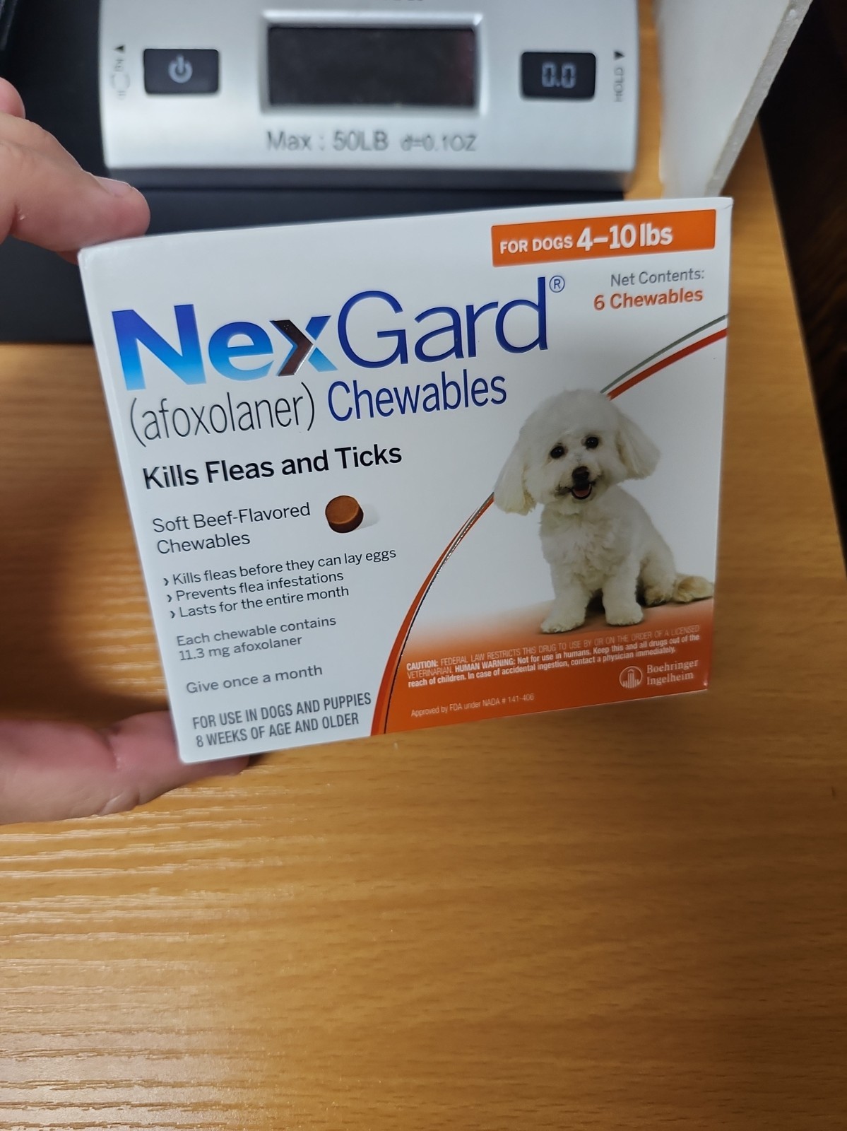 Flea & Tick Prevention Chewable 4-10 Lbs 6 Doses