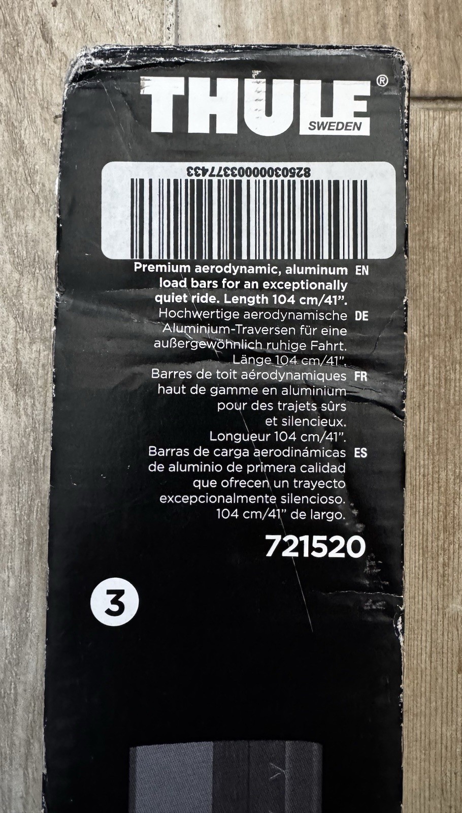 Thule Wing Bar Edge 104 Black 721520 Brand New In Unopened Box Thule Wing Bar Edge 104 Black 721520 Brand New In Unopened Box