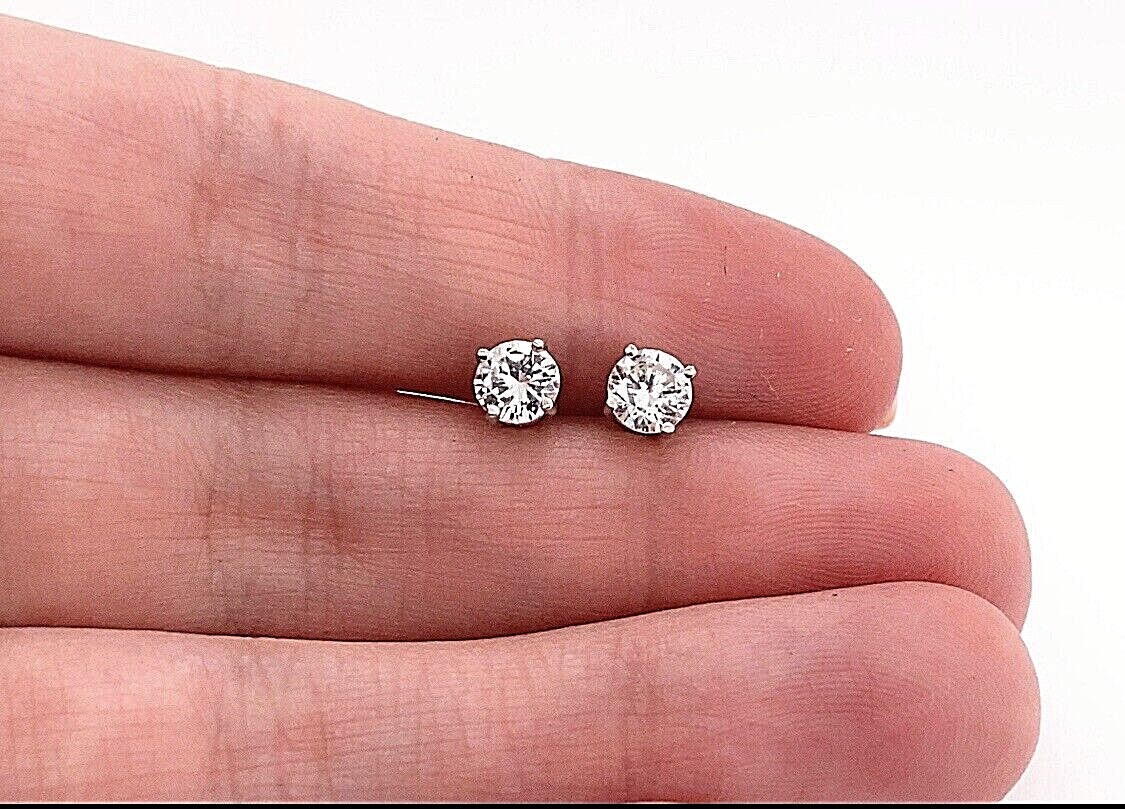 1/2 Ct Round Cut GRA FL/D Moissanite Solitaire Stud Earrings 14K White Gold 5mm
