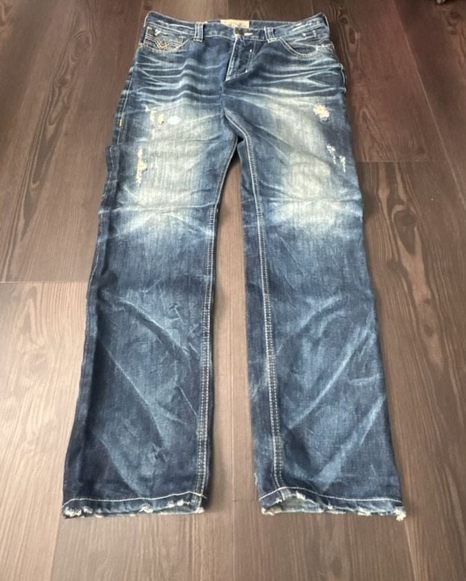 Affliction Gage Jeans Size 34 Distressed Denim