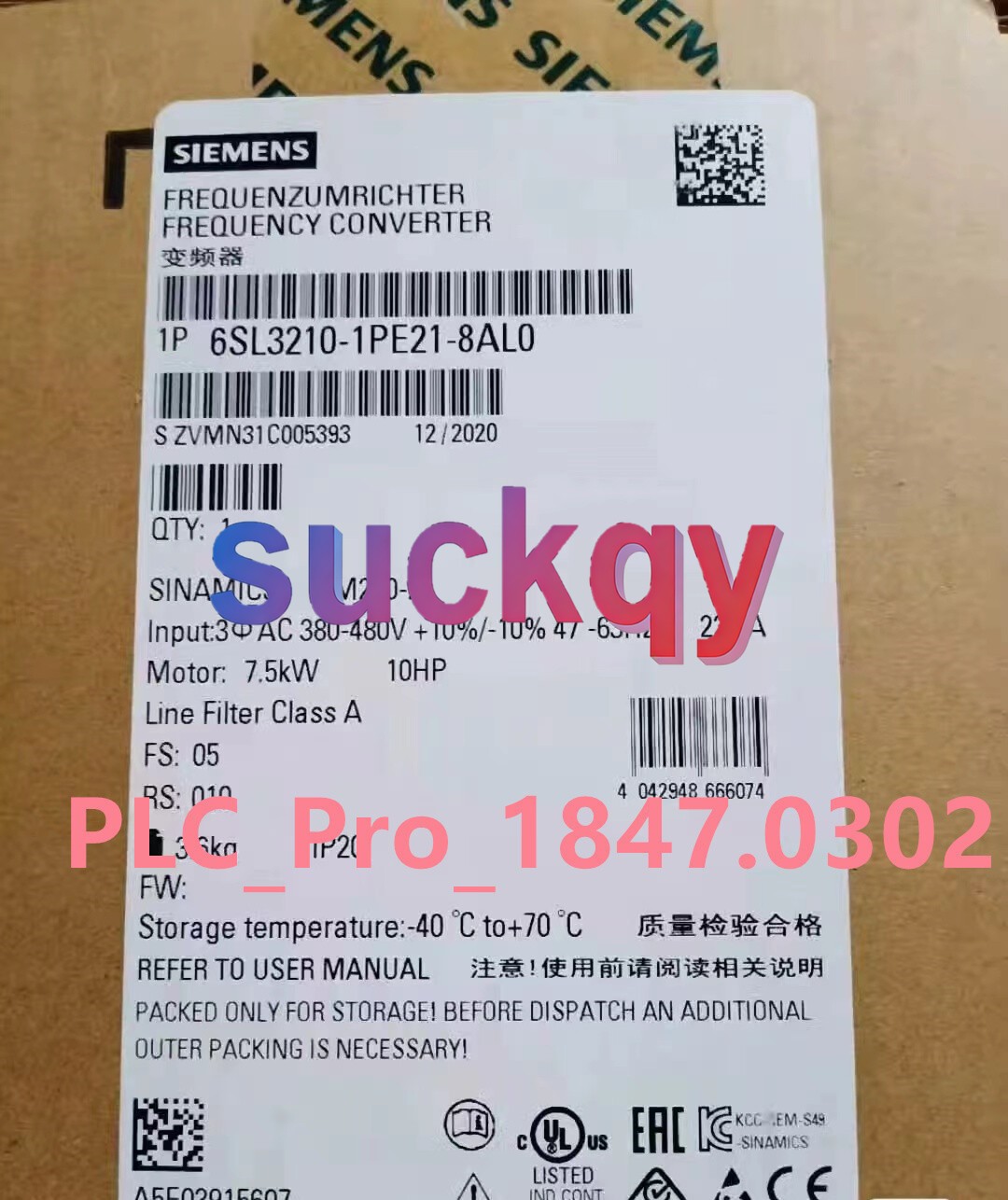 6SL3210-1PE21-8AL0 1PCS Brand New Siemens 6SL3 210-1PE21-8AL0 Fast delivery