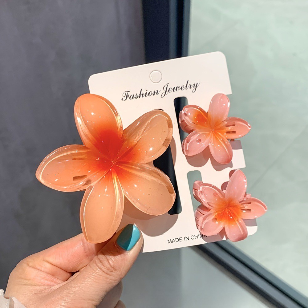 Flower Hair Claw Set Half-Up Ponytail Butterfly Hair Clip Beach Hair Accessories