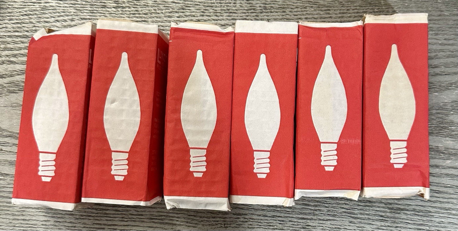6 LUXOR Vintage CLEAR 6” Candle Opera C11 CHANDELIER LIGHT BULB 40w   NOS LXC11