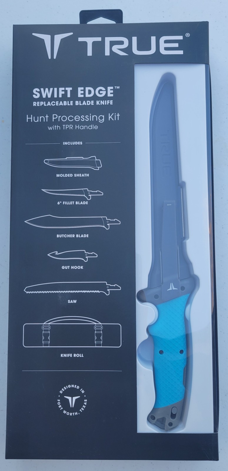 True Swift Edge Hunters Processing Knife Kit With 4 Replaceable Blades & TPR Han True Swift Edge Hunters Processing Knife Kit With 4 Replaceable Blades & TPR Han