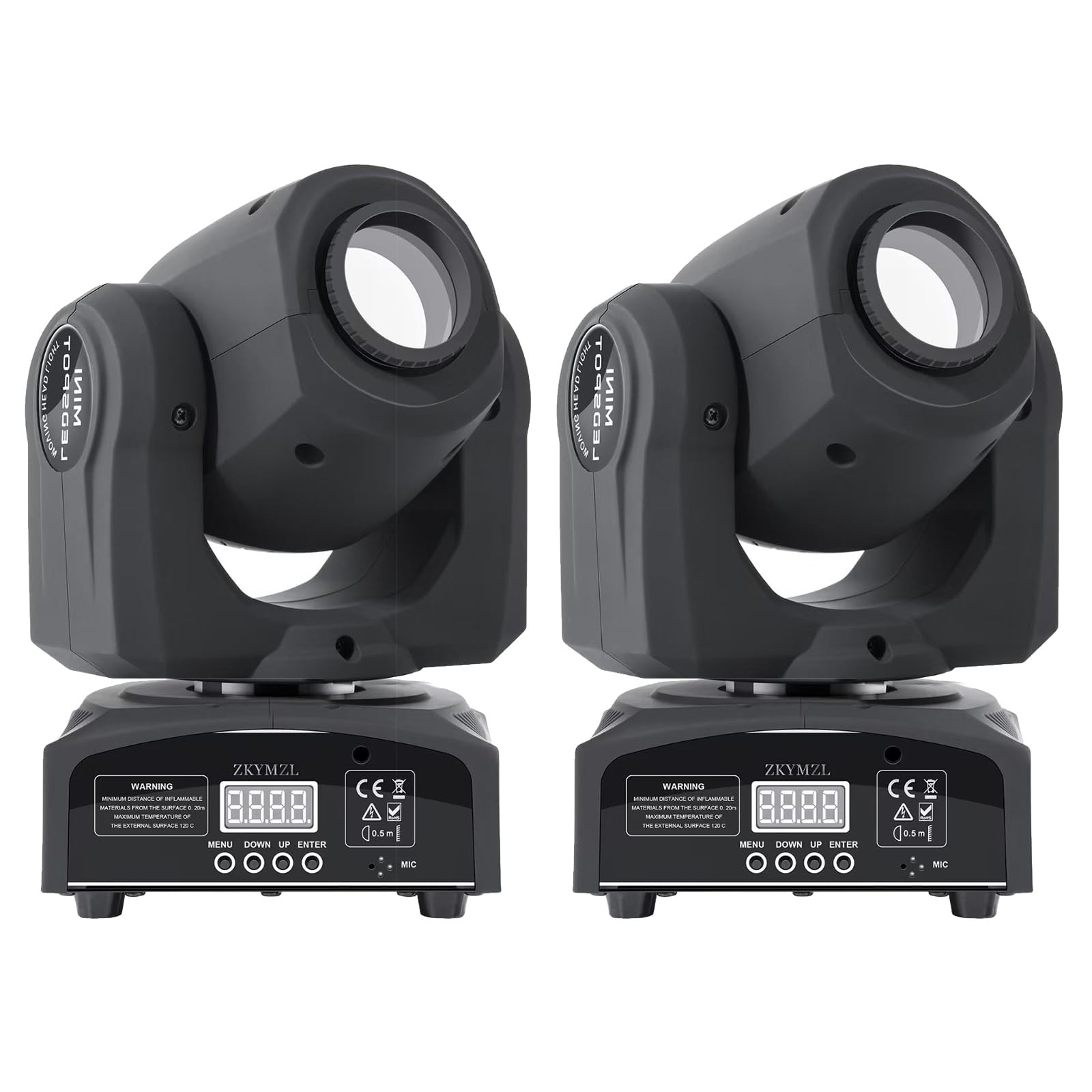 2 PCS 25W LED Moving Head DJ Lights - 8 Gobos, 8 Colors, 9/11 Channels, DMX 512,
