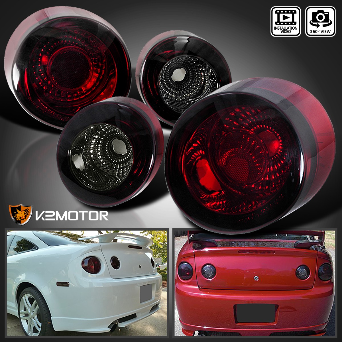 Smoke Fits 2005-2010 Chevy Cobalt 2Dr Tail Lights Stop Brake Lamps Left+Right Smoke Fits 2005-2010 Chevy Cobalt 2Dr Tail Lights Stop Brake Lamps Left+Right