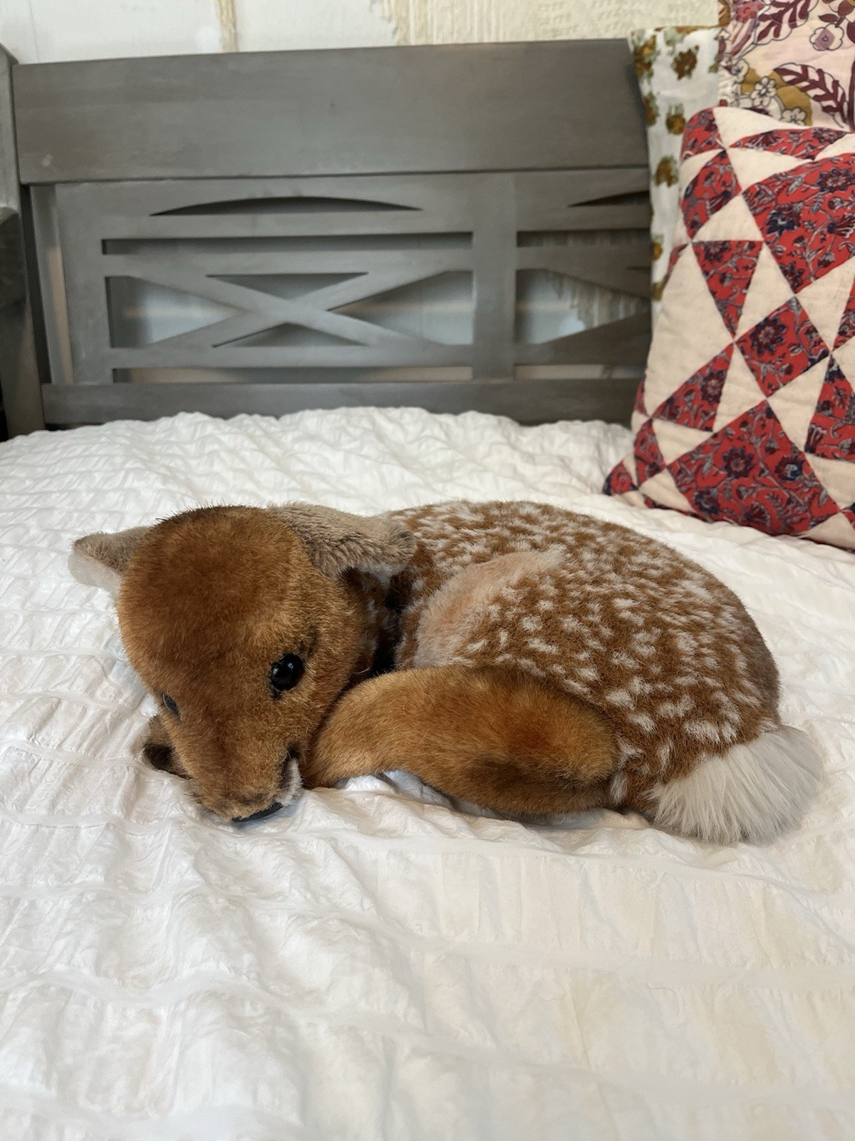 Steiff Sleeping Fawn Deer Plush w/ Button Ear Tag Steiff Sleeping Fawn Deer Plush w/ Button Ear Tag