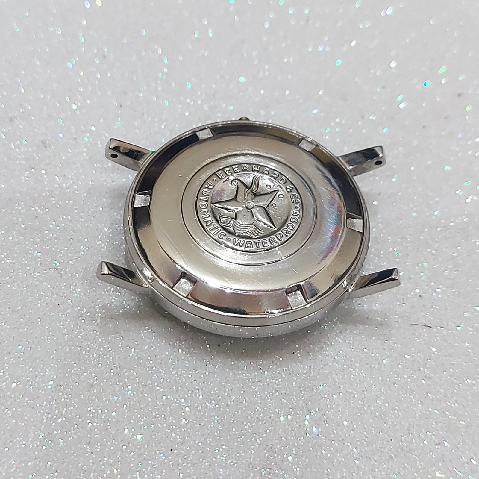 Vintage Eberhard & C0. Automatic Watch Case & Back (only) All Steel Swiss Made.