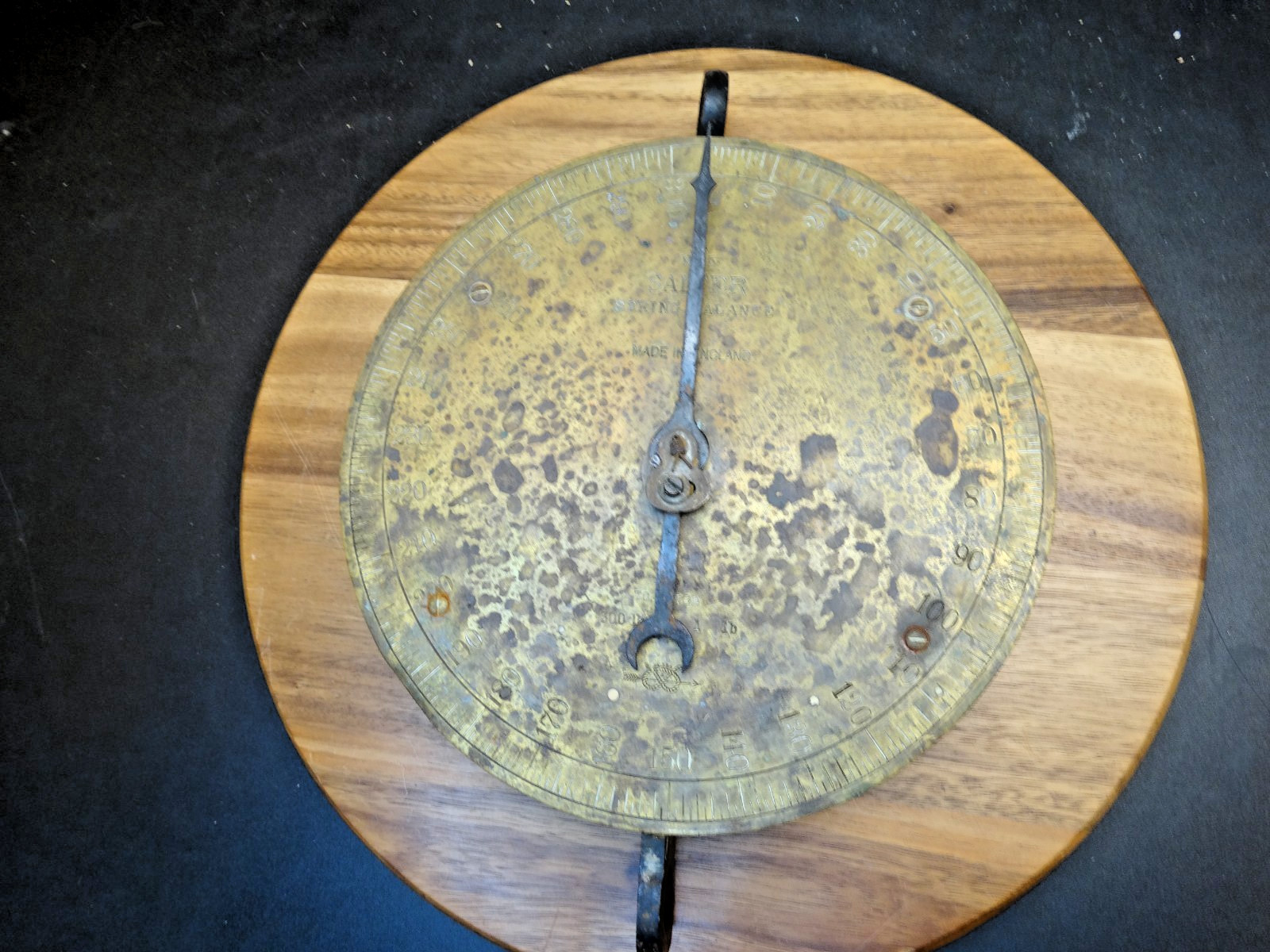 Antique Brass Salter Spring Balance Slaughterhouse No. 85 Made England 300 lbs.