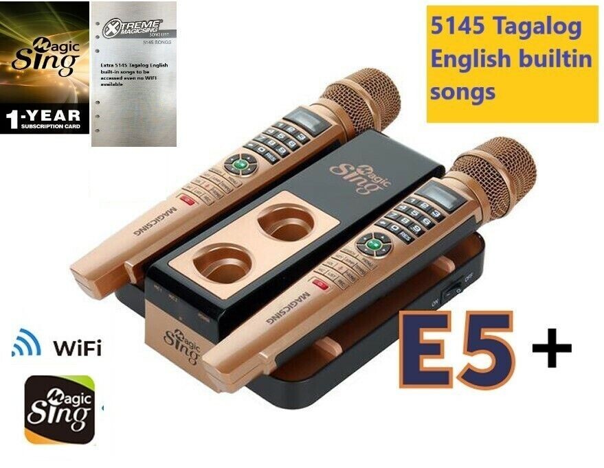 NEW MAGIC SING Karaoke E5+ 5145 Tagalog/Eng songs WiFi 2 Wireless Mic 1YR sub NEW MAGIC SING Karaoke E5+ 5145 Tagalog/Eng songs WiFi 2 Wireless Mic 1YR sub
