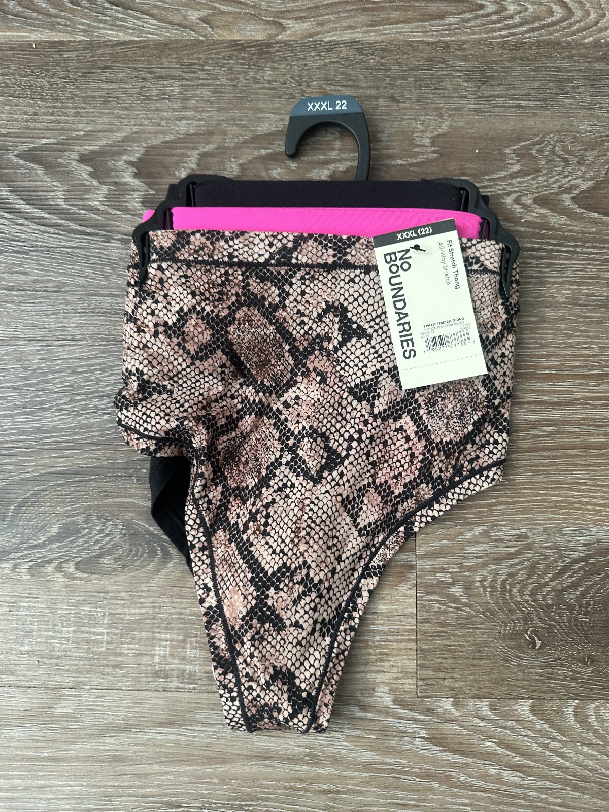 3 No Boundaries Fit Stretch Thong Python Print Pink Black Womens XXXL 22 3 No Boundaries Fit Stretch Thong Python Print Pink Black Womens XXXL 22