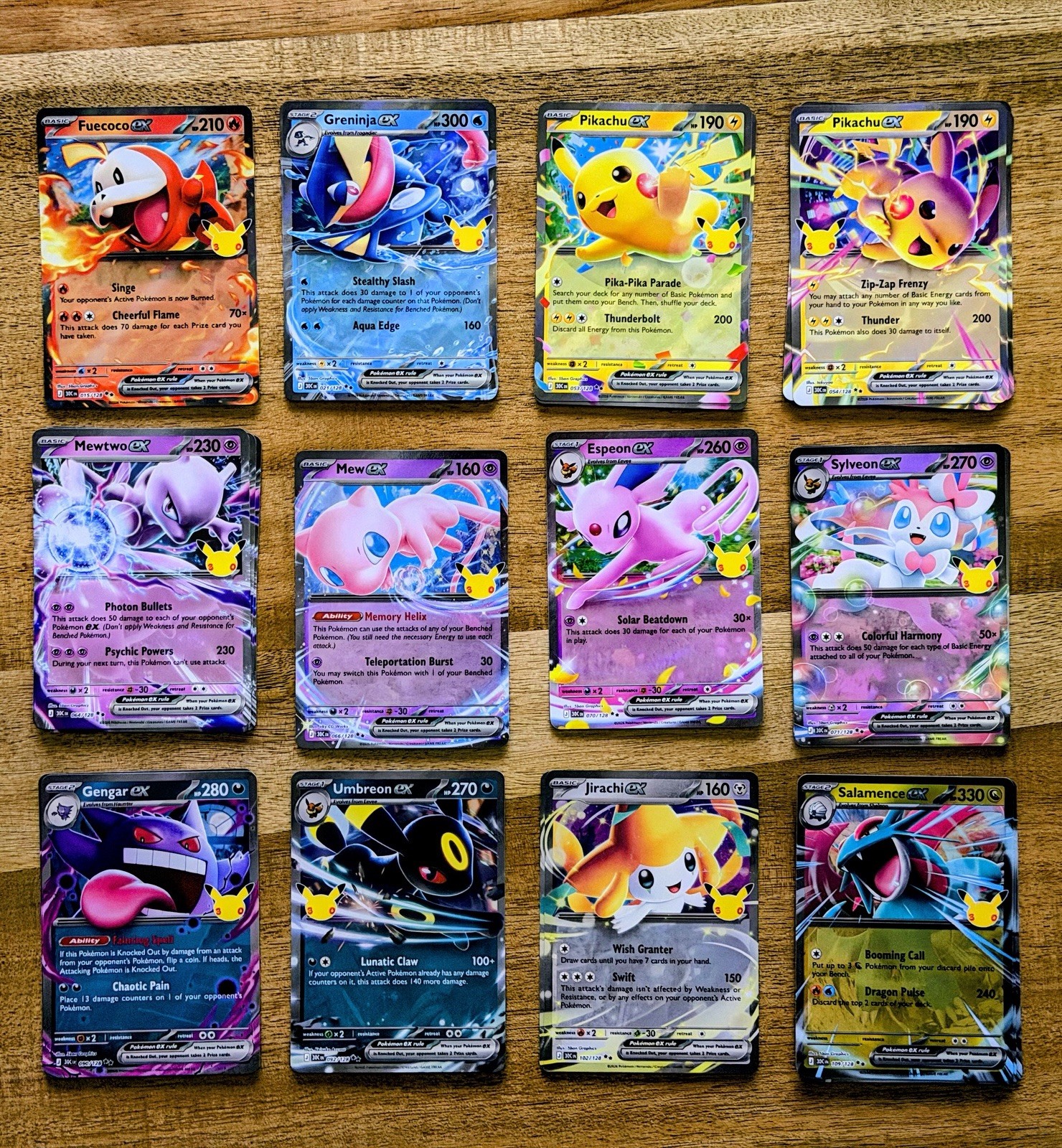 Pokemon 30th Celebration Complete Ex (Double RARE) Set 12 Cards Pokemon 30th Celebration Complete Ex (Double RARE) Set 12 Cards