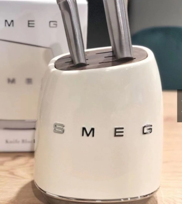 SMEG 7 Piece Knife Block Set Stainless Steel Kitchen Knives DHL Express