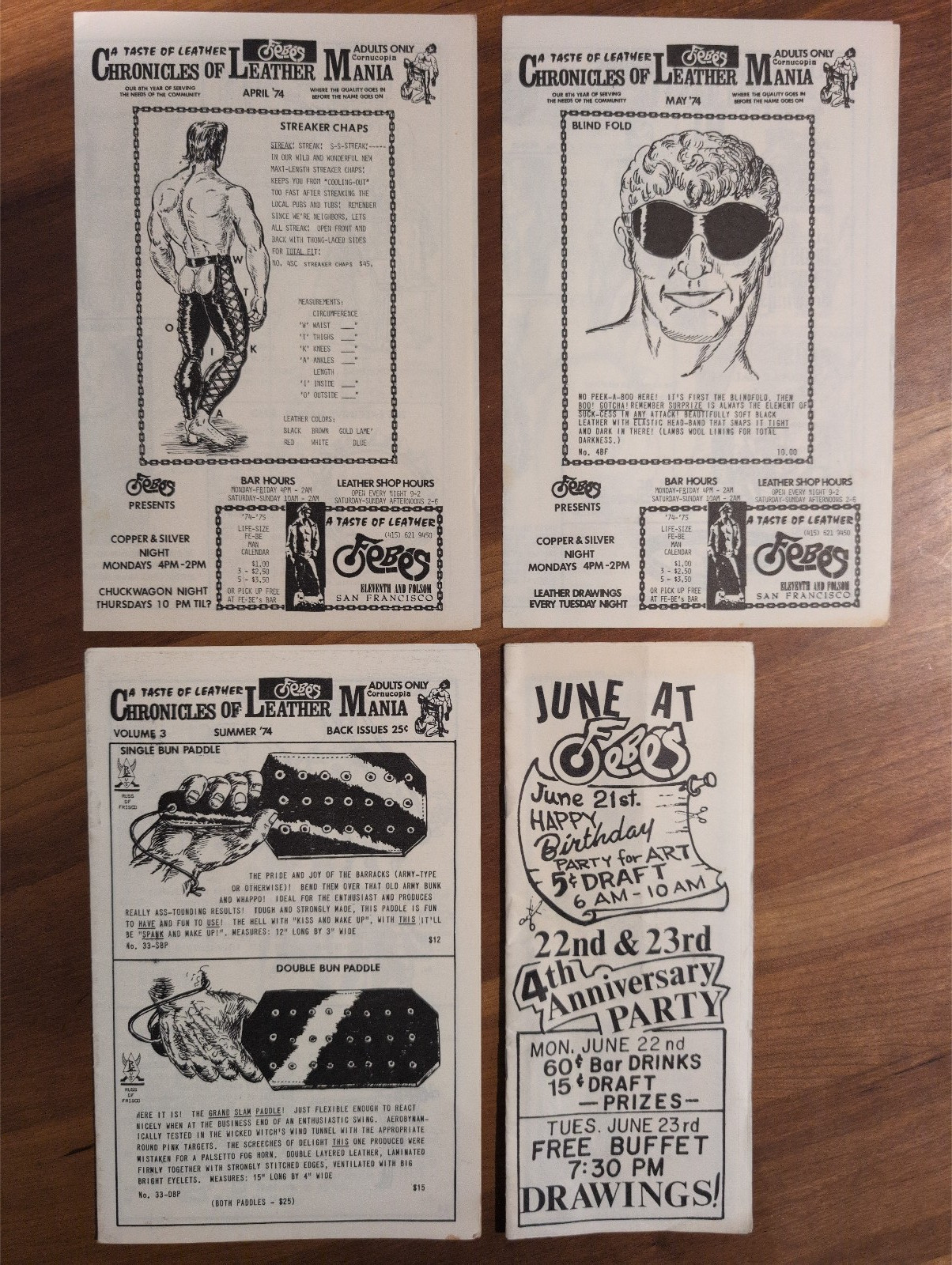 A Taste of Leather/Chronicles Leather Mania San Francisco Gay Interest Ephemera