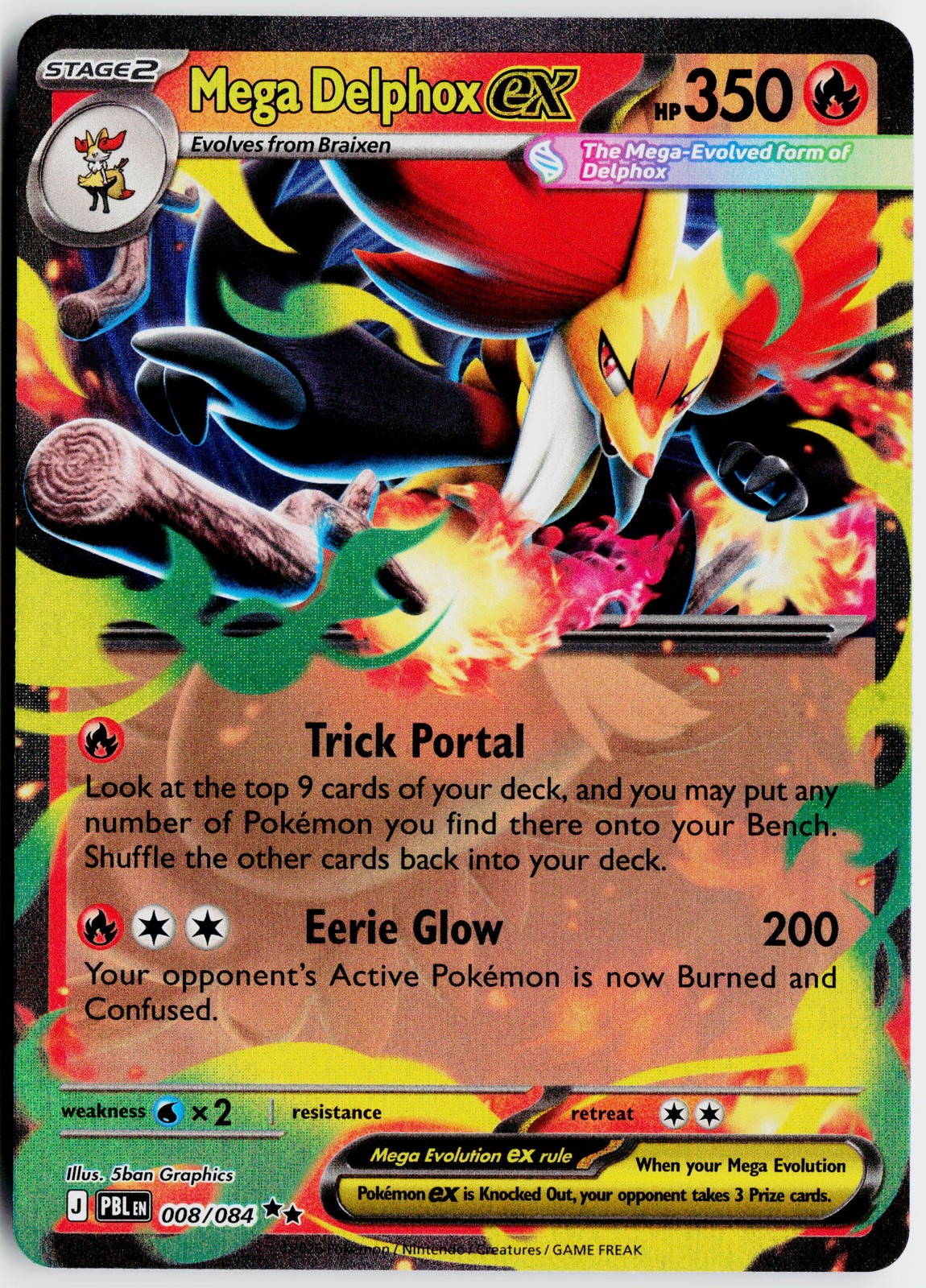 Pokemon TCG: Mega Delphox ex 08/84 PBL NM