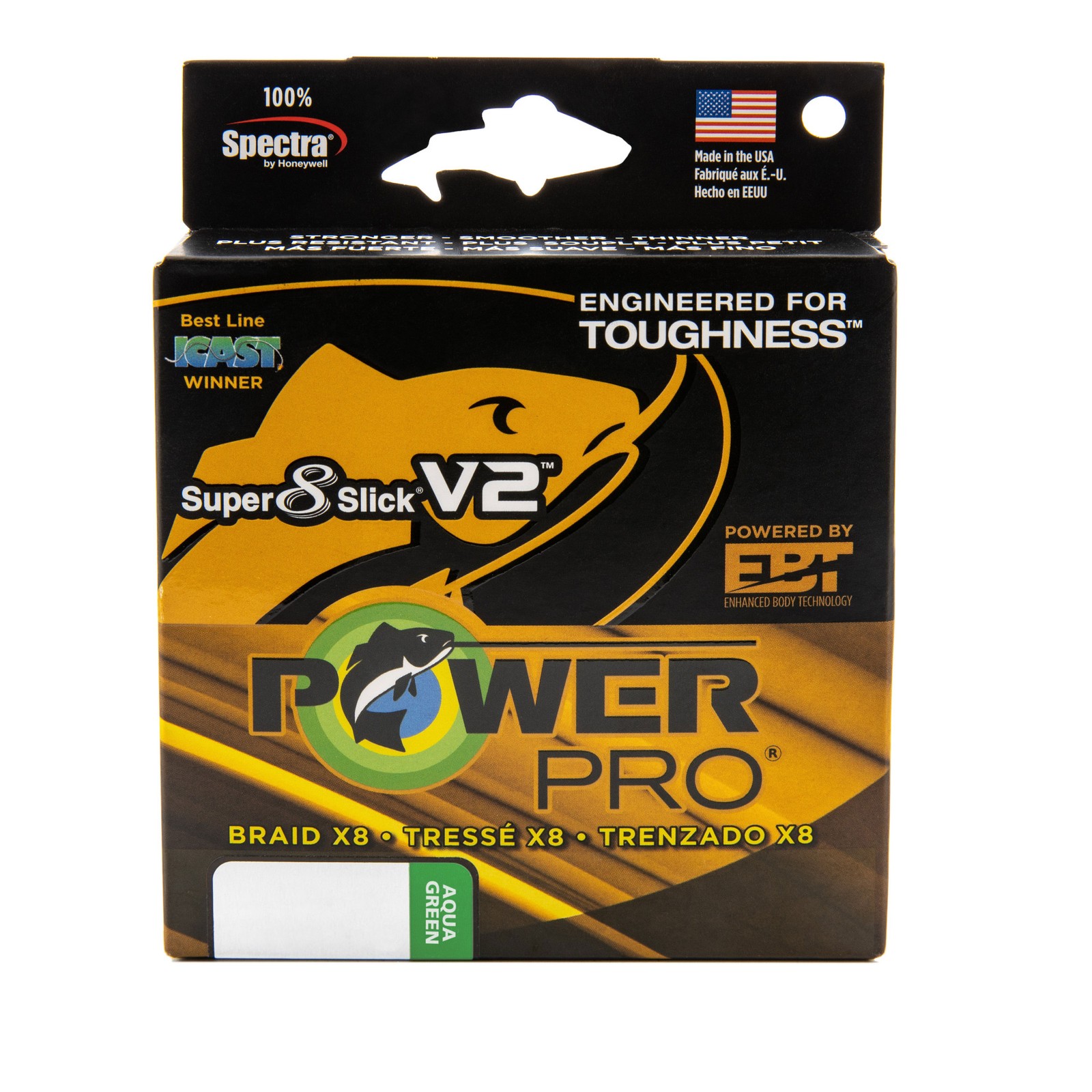 PowerPro Super 8 Slick V2 Braided Fishing Line - Aqua_Green - 8lb - 300yd/274...