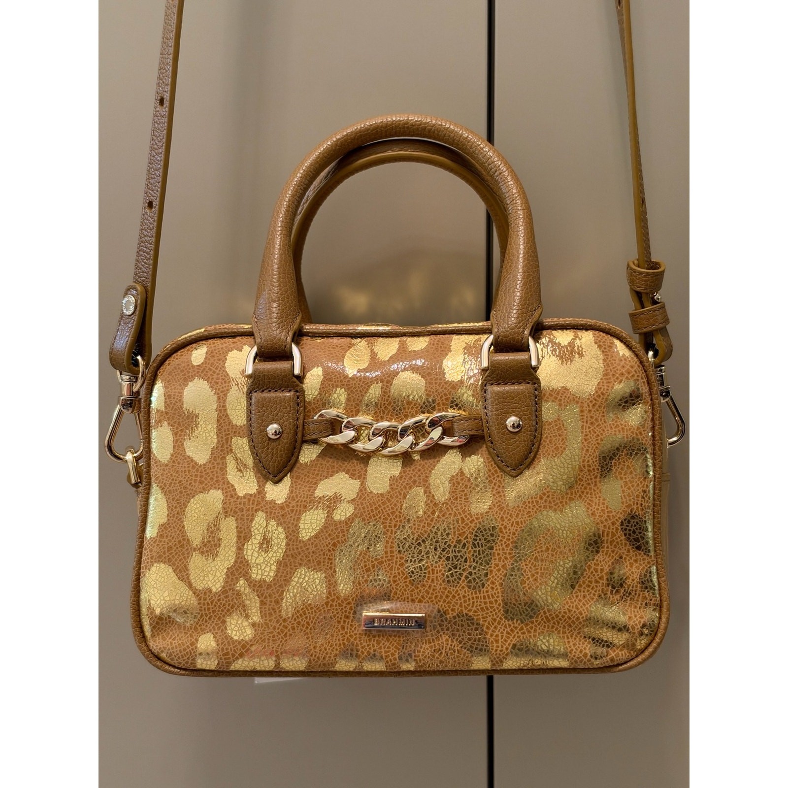 Brahmin Mara Glimmer Small Leather Satchel Bag