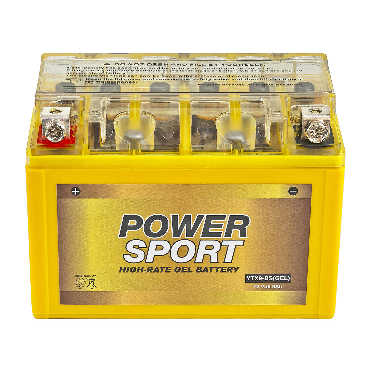 12V 9AH YTX9-BS Gel Replacement for Motorcycles, ATV, Maintenance Free Battery