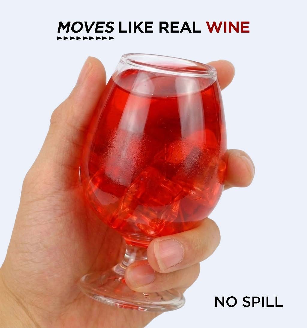 Fake Spill Wine Glass – Real Liquid Prank Cup – Funny Novelty Gag for Parties