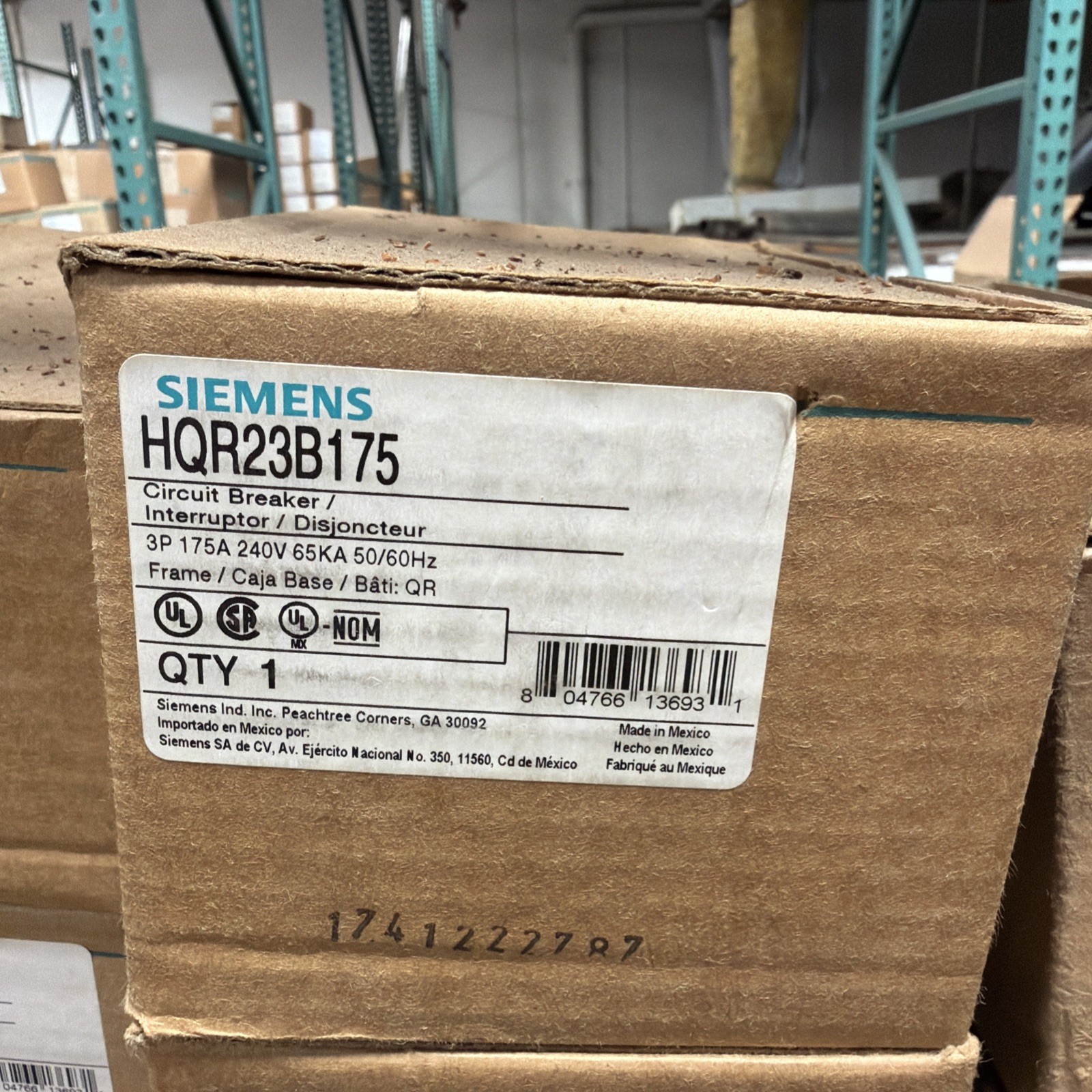 Siemens HQR23B175 QR frame standard Circuit Breaker 175A, 240V, 3-Pole – NEW Siemens HQR23B175 QR frame standard Circuit Breaker 175A, 240V, 3-Pole – NEW