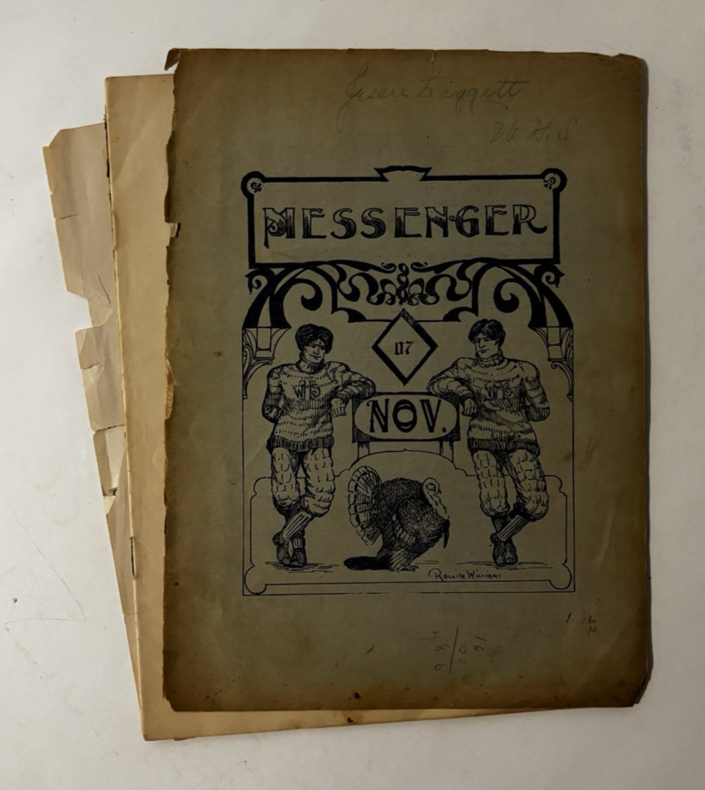 Vintage 1905-1908 Wichita High School Messenger Magazine Lot Kansas Ephemera Ads
