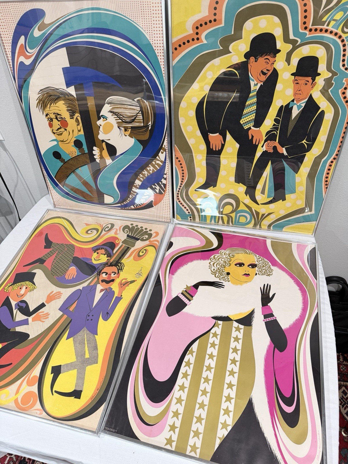 Lot of 4 Vintage Original 1968 Elaine Hanelock Posters Royal Screen Craft Inc.