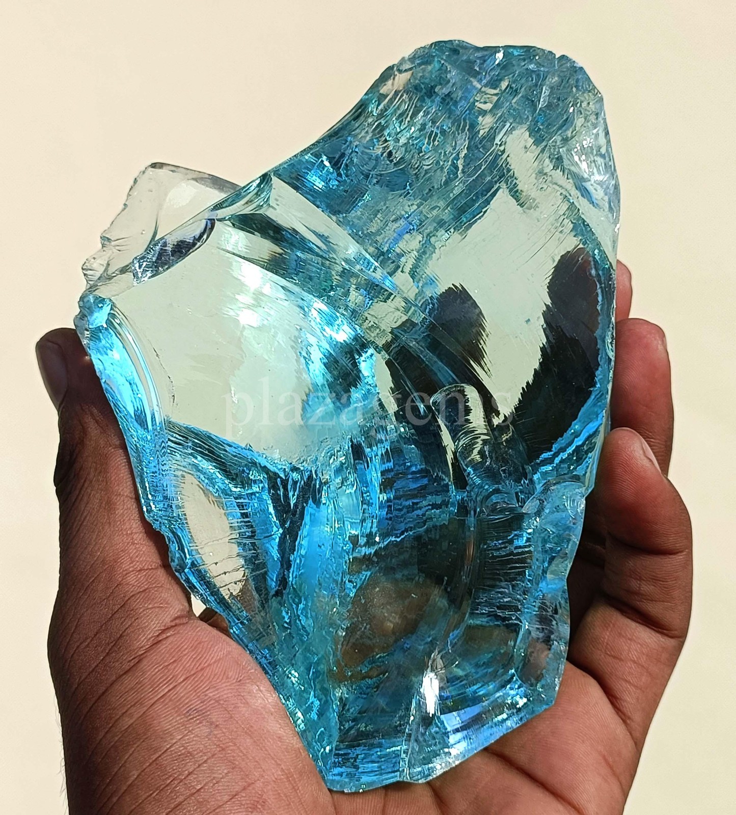 EGL 3094 Ct Natural Aquamarine Rough Transparent Uncut Gemstone 130X94 MM 
