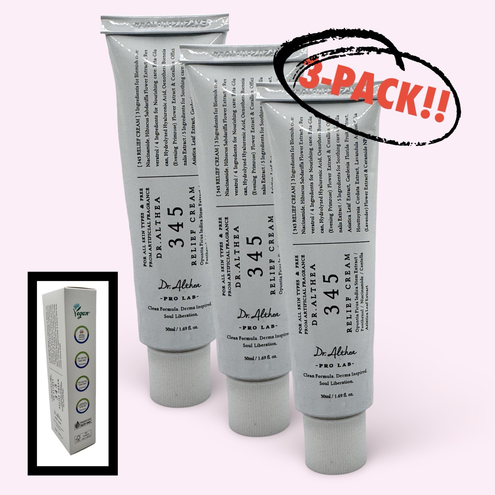 [3-PACK] Dr. Althea 345 Relief Daily Face Moisturizer Cream 50ml 1.69 fl oz