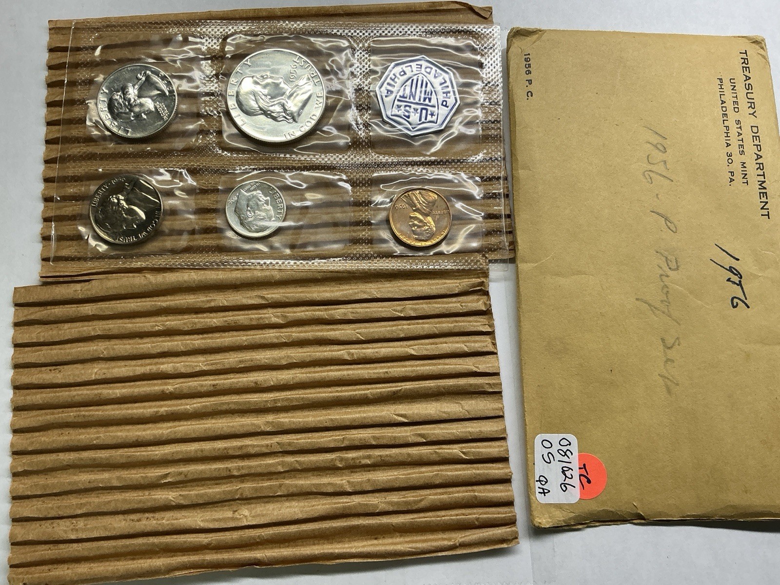 1956 US Mint Silver Proof Type 2 Set in OGP Flat Pack Envelope 081026 05qa