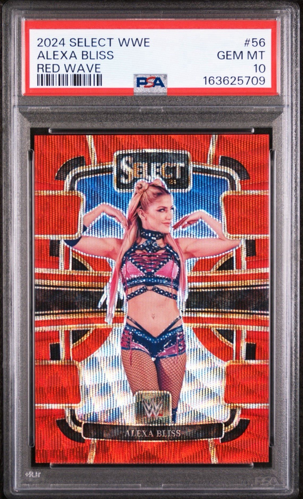 PSA 10 Alexa Bliss 2024 Panini Select WWE #56 Red Wave /99 PSA 10 Alexa Bliss 2024 Panini Select WWE #56 Red Wave /99