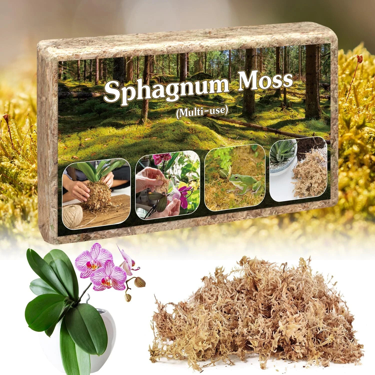 Sphagnum Moss,Sphagnum Moss for Plants,4 QT Natural Long Fibered Sphagnum Peat M Sphagnum Moss,Sphagnum Moss for Plants,4 QT Natural Long Fibered Sphagnum Peat M