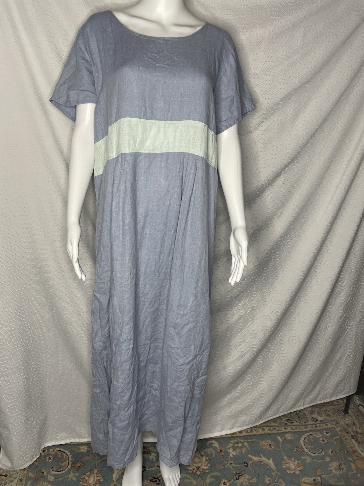 Vintage Aly Wear Linen Dress Large Lagenlook Minimalist Maxi Blue Boho Vintage Aly Wear Linen Dress Large Lagenlook Minimalist Maxi Blue Boho