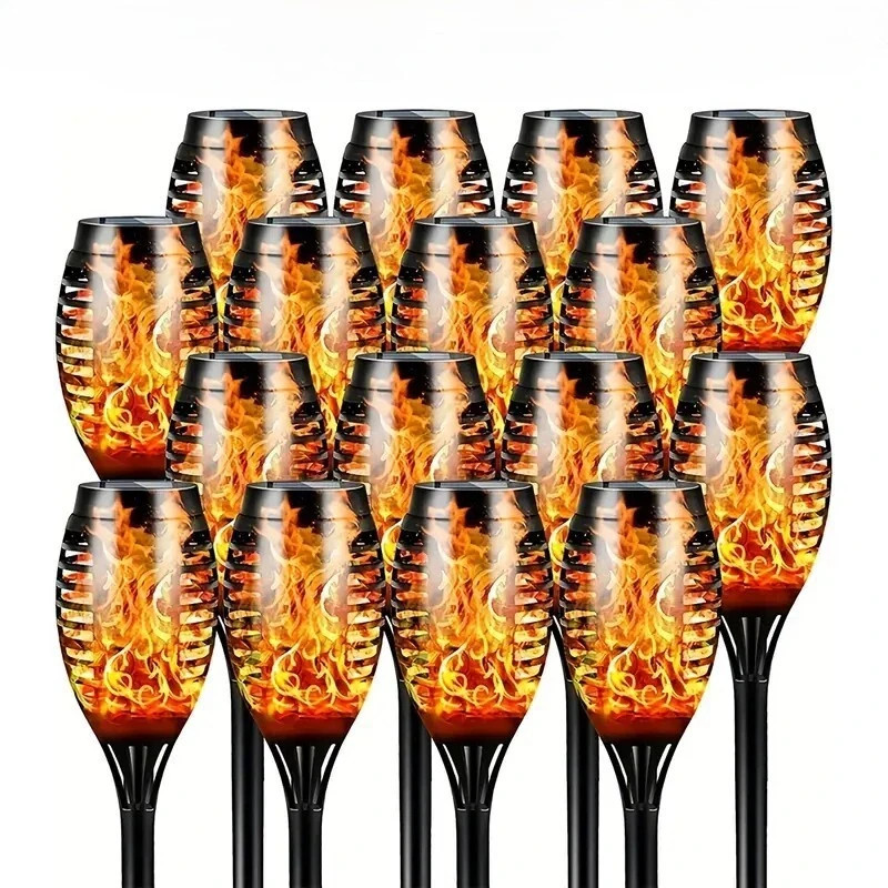 12-24pcs Solar TiKi Torch Lights with Flickering Flames - Waterproof by AvalonUP