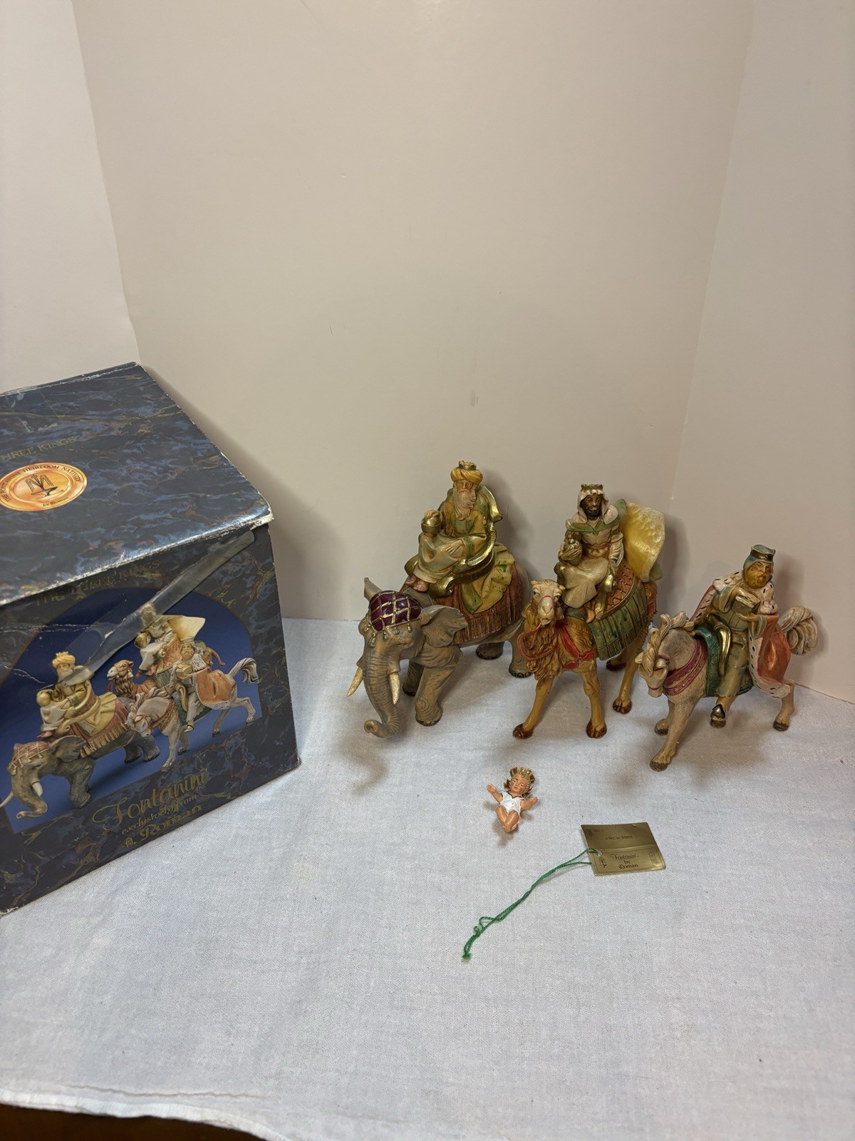 Vintage RARE 1992 Fontanini Three Kings On Animals Nativity Figurines Italy