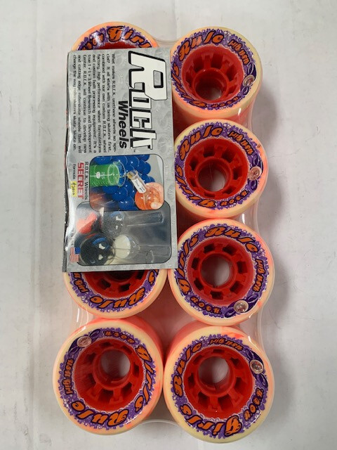 Rare Nos Hyper made Rock Rule 62mm speed roller skating wheels Poly BD Red white Rare Nos Hyper made Rock Rule 62mm speed roller skating wheels Poly BD Red white