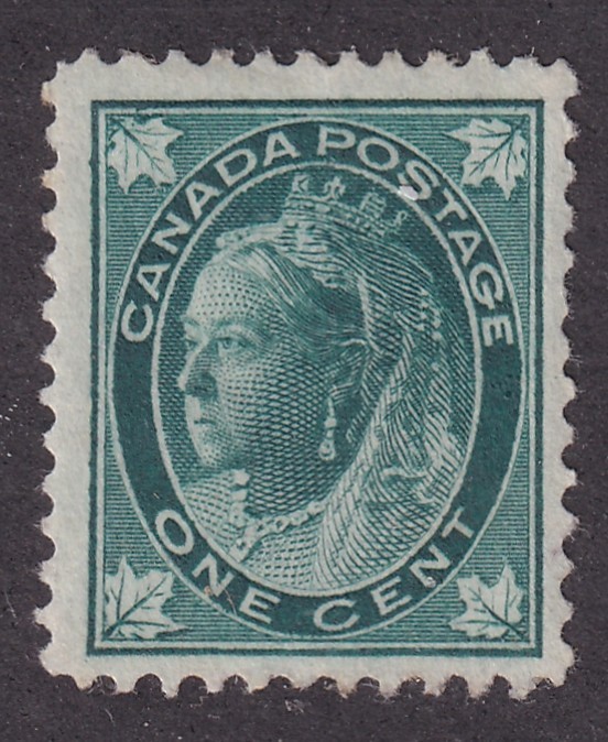 MATT\'S STAMPS CANADA SCOTT #67 QUEEN VICTORIA 1-CENT 1897-98 ISSUE, MH CV$45