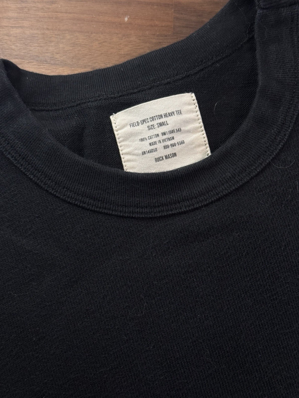 Buck Mason - Black - Field Spec Heavy Cotton T-Shirt (S) Buck Mason - Black - Field Spec Heavy Cotton T-Shirt (S)