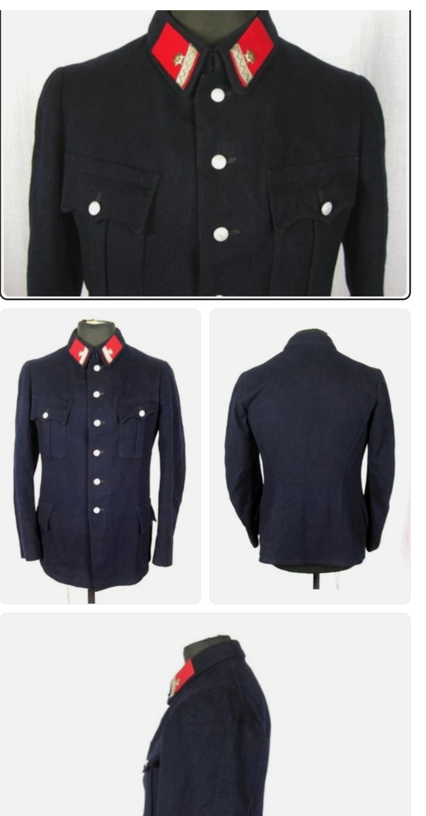 Vintage Post WWII 1950s Austrian Fireman Uniform Coat
