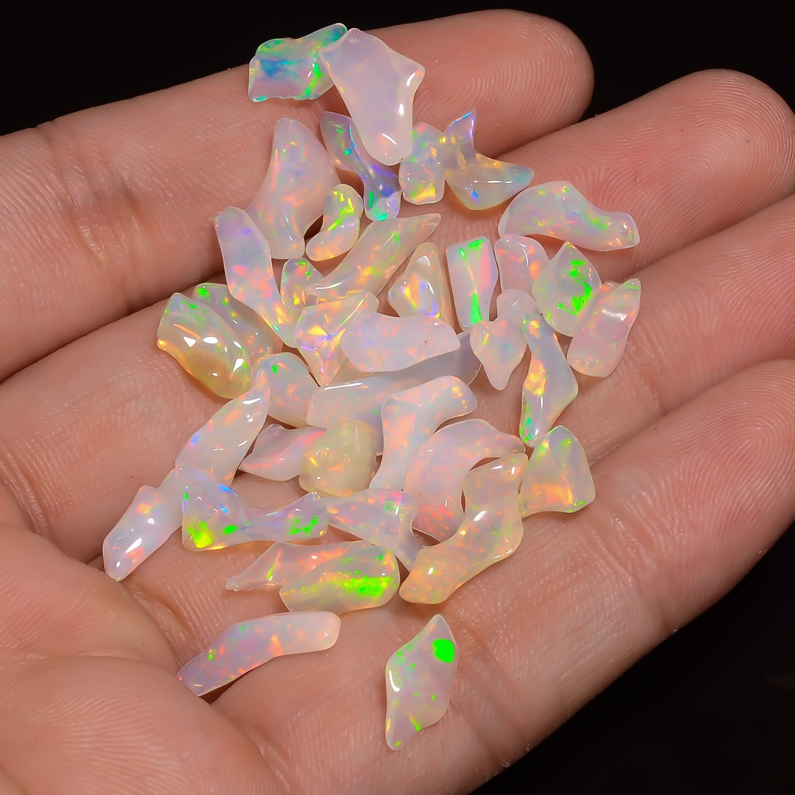 Natural White Ethiopian Opal Rough Loose Gemstone Lot 29.5 Ct. 8X5 16X5 mm A-572